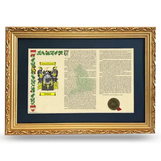 Sawman Deluxe Armorial Landscape Framed - Gold