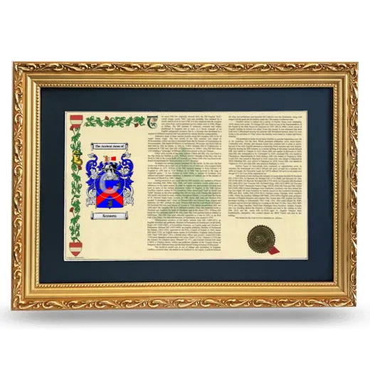 Scawen Deluxe Armorial Landscape Framed - Gold