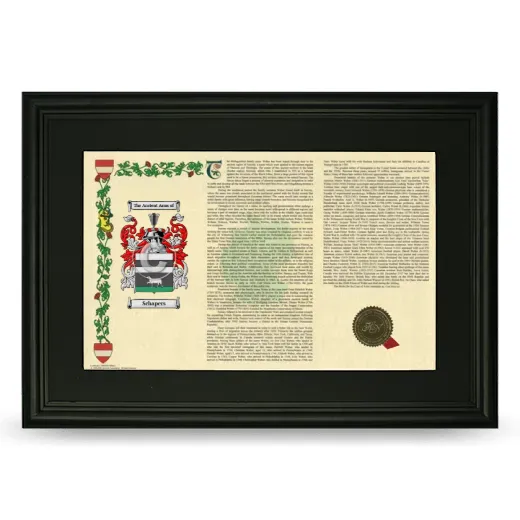 Schapers Deluxe Armorial Landscape Framed- Black