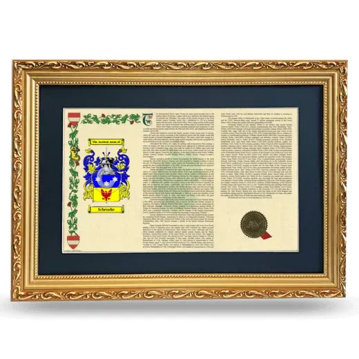Schencke Deluxe Armorial Landscape Framed - Gold
