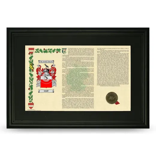 Schiff Deluxe Armorial Landscape Framed- Black