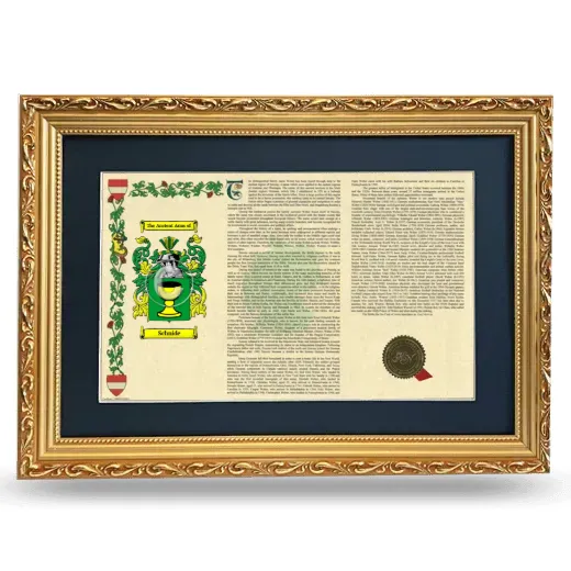 Schnide Deluxe Armorial Landscape Framed - Gold
