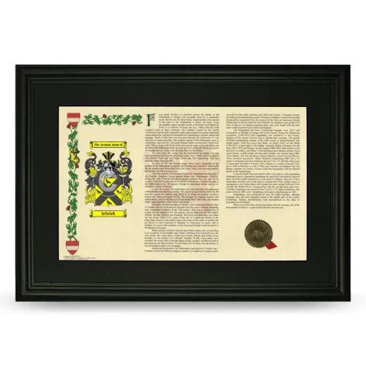 Schriek Deluxe Armorial Landscape Framed- Black