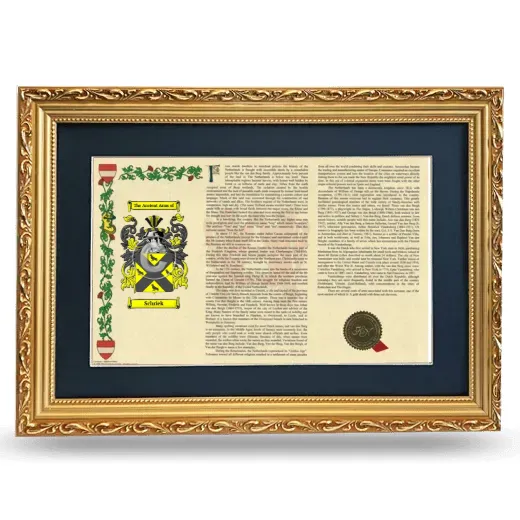 Schriek Deluxe Armorial Landscape Framed - Gold