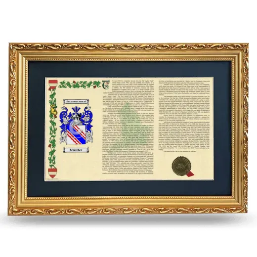 Scratcher Deluxe Armorial Landscape Framed - Gold