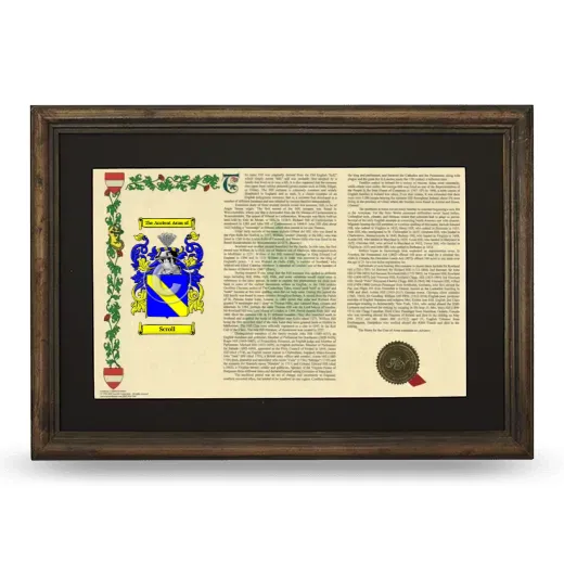 Scroll Deluxe Armorial Landscape Framed - Brown