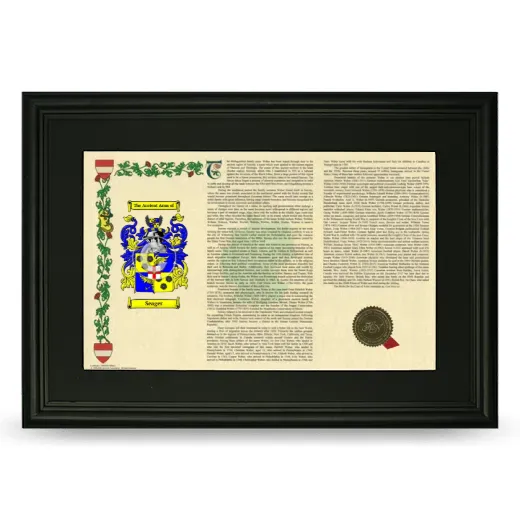 Seager Deluxe Armorial Landscape Framed- Black