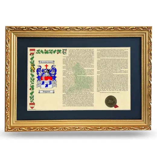 Seagreen Deluxe Armorial Landscape Framed - Gold