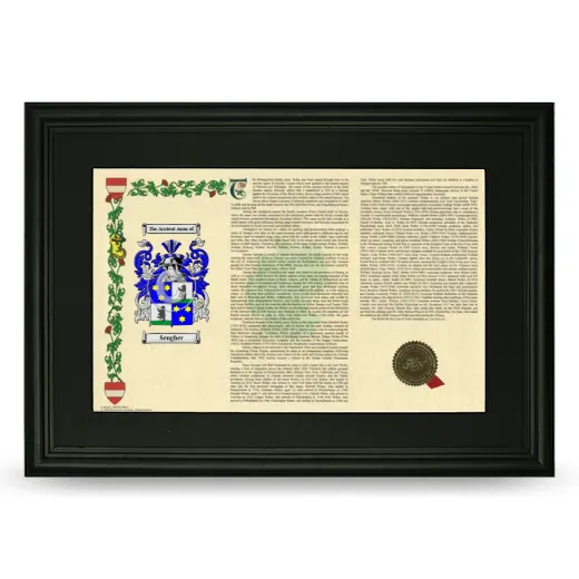 Sengher Deluxe Armorial Landscape Framed- Black