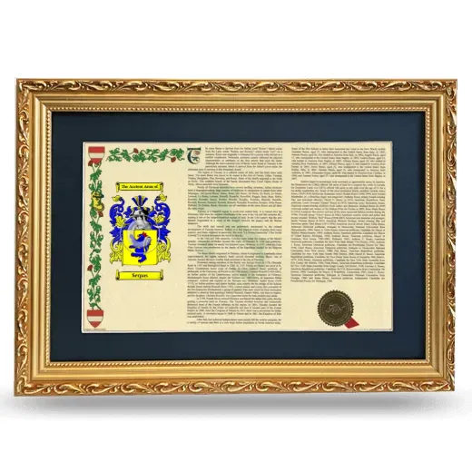 Serpas Deluxe Armorial Landscape Framed - Gold