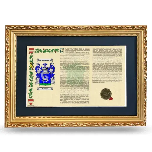 Servier Deluxe Armorial Landscape Framed - Gold