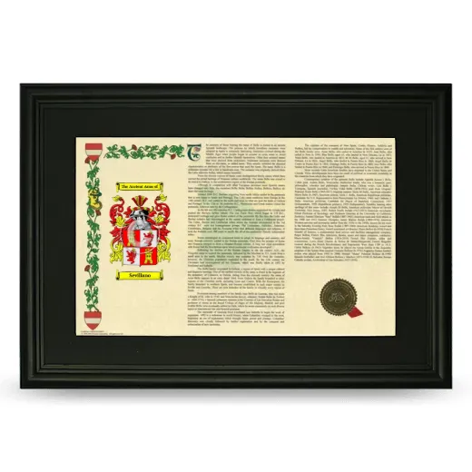 Sevillano Deluxe Armorial Landscape Framed- Black