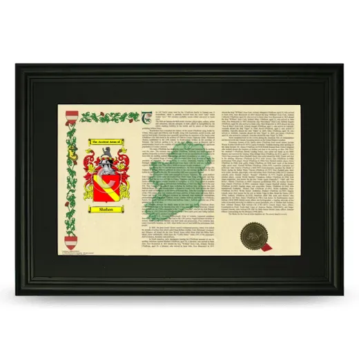 Shahan Deluxe Armorial Landscape Framed- Black