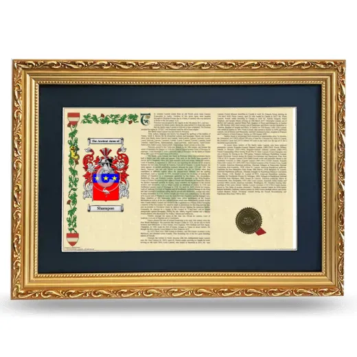 Shampoo Deluxe Armorial Landscape Framed - Gold