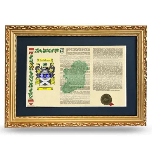 Sheira Deluxe Armorial Landscape Framed - Gold