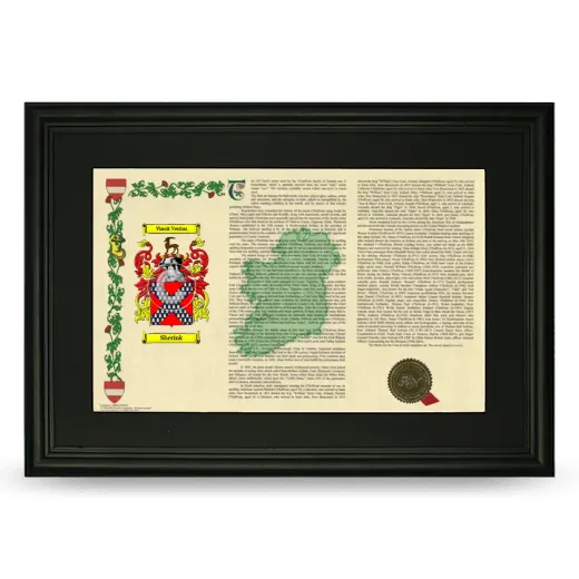 Sherink Deluxe Armorial Landscape Framed- Black