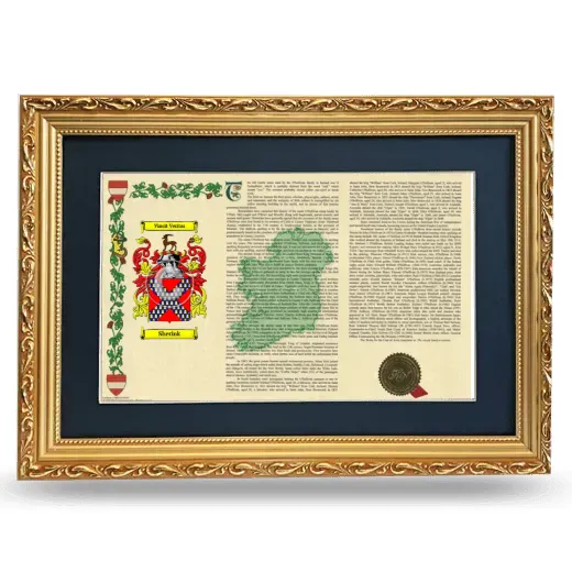 Sherink Deluxe Armorial Landscape Framed - Gold