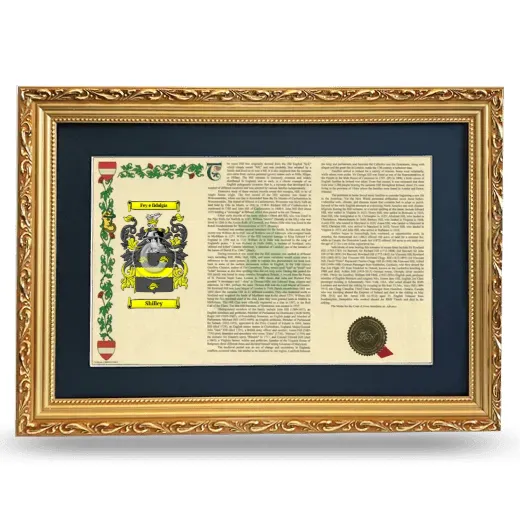 Shilley Deluxe Armorial Landscape Framed - Gold