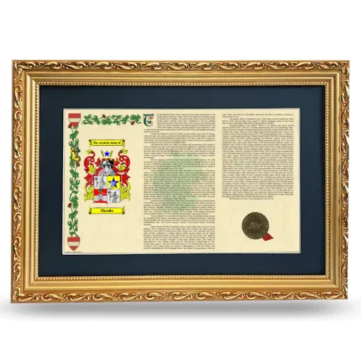 Shooks Deluxe Armorial Landscape Framed - Gold