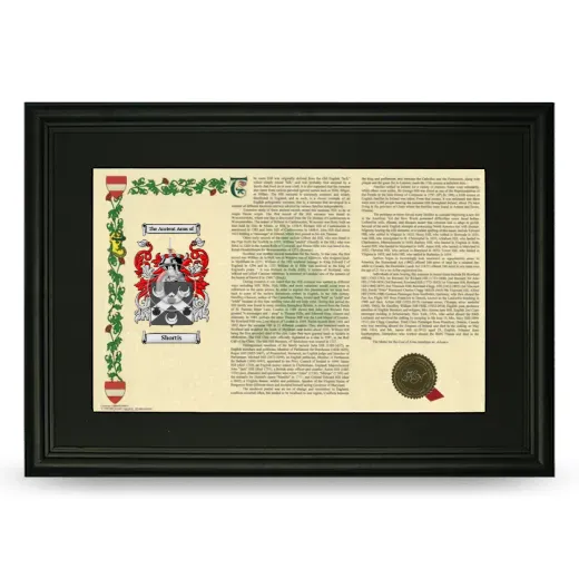 Shortis Deluxe Armorial Landscape Framed- Black