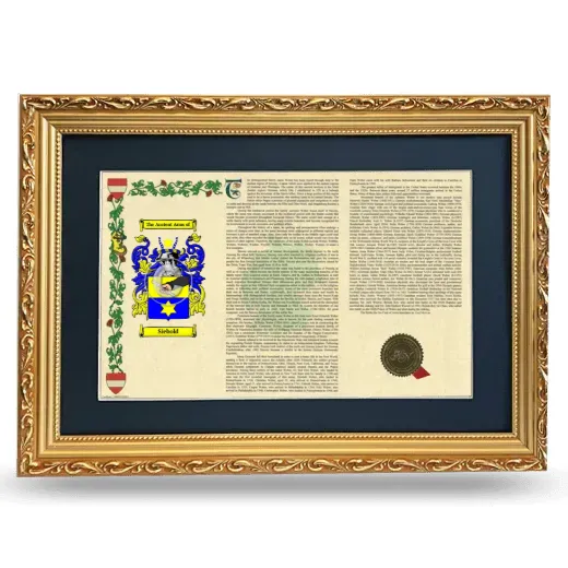 Siebold Deluxe Armorial Landscape Framed - Gold
