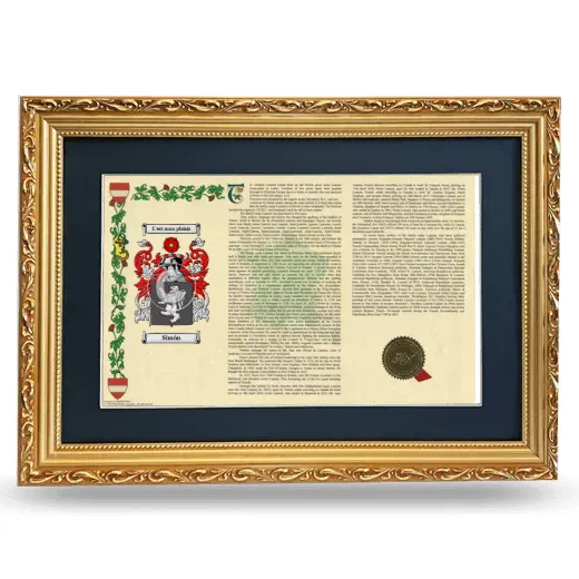Simón Deluxe Armorial Landscape Framed - Gold