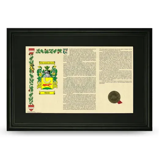 Simon Deluxe Armorial Landscape Framed- Black