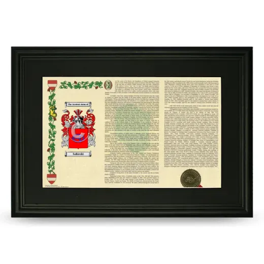 Sobieski Deluxe Armorial Landscape Framed- Black