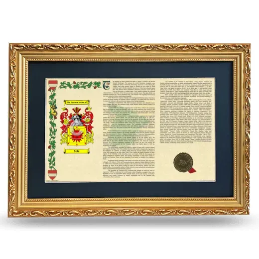 Sole Deluxe Armorial Landscape Framed - Gold
