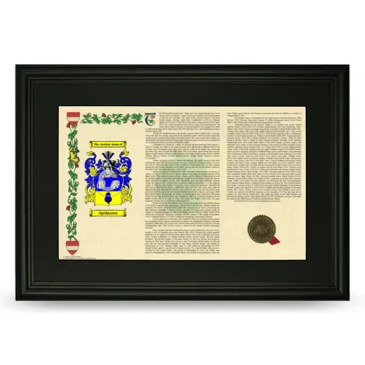 Spelmann Deluxe Armorial Landscape Framed- Black