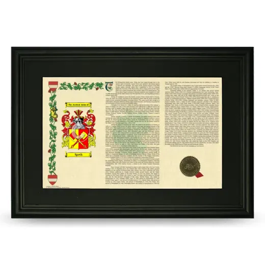 Speth Deluxe Armorial Landscape Framed- Black