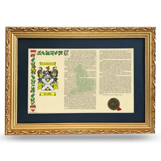 Spracklyn Deluxe Armorial Landscape Framed - Gold
