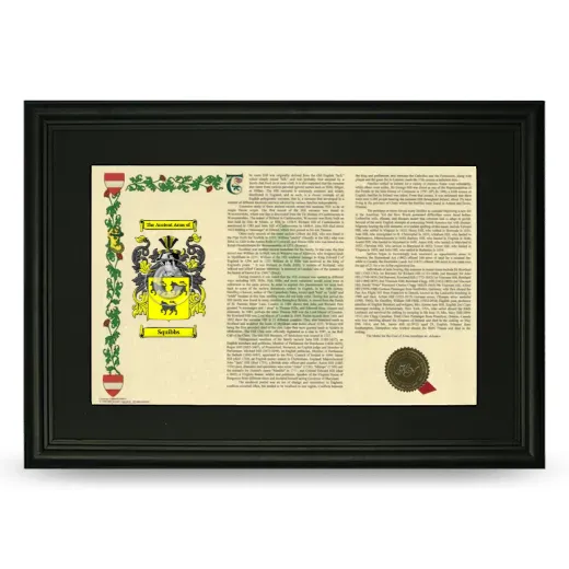 Squibbs Deluxe Armorial Landscape Framed- Black