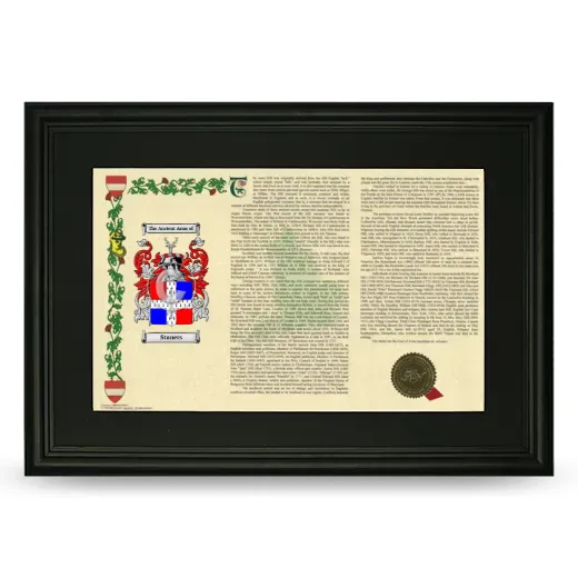 Staners Deluxe Armorial Landscape Framed- Black