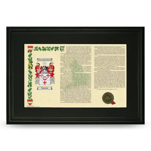 Staneton Deluxe Armorial Landscape Framed- Black