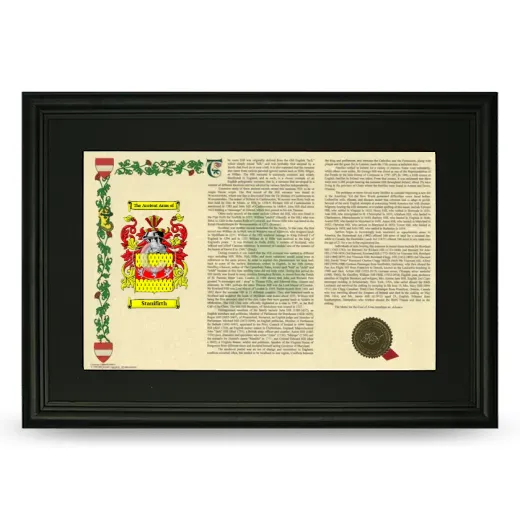 Stanifirth Deluxe Armorial Landscape Framed- Black
