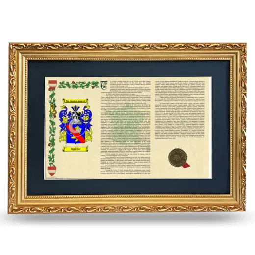 Stpierre Deluxe Armorial Landscape Framed - Gold