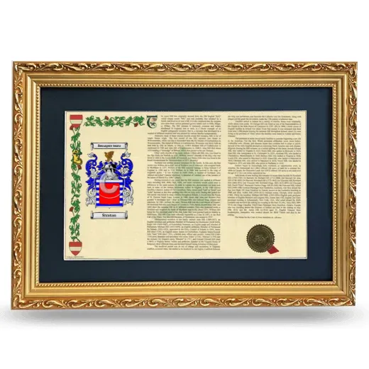 Stratan Deluxe Armorial Landscape Framed - Gold