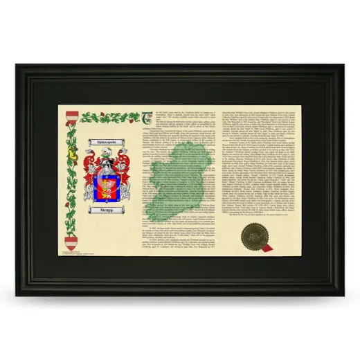 Strupp Deluxe Armorial Landscape Framed- Black