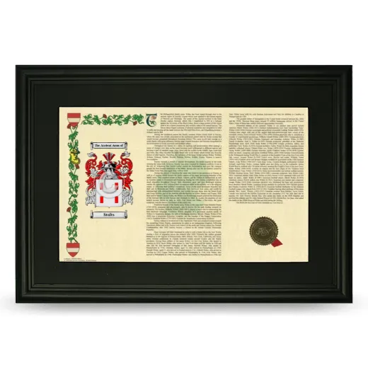 Stults Deluxe Armorial Landscape Framed- Black