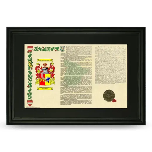 Suarez Deluxe Armorial Landscape Framed- Black