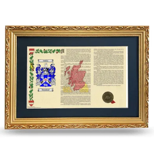 Swanland Deluxe Armorial Landscape Framed - Gold