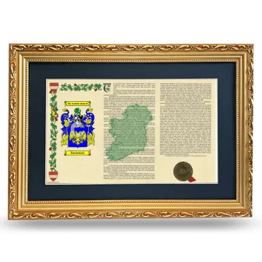 Sweatman Deluxe Armorial Landscape Framed - Gold