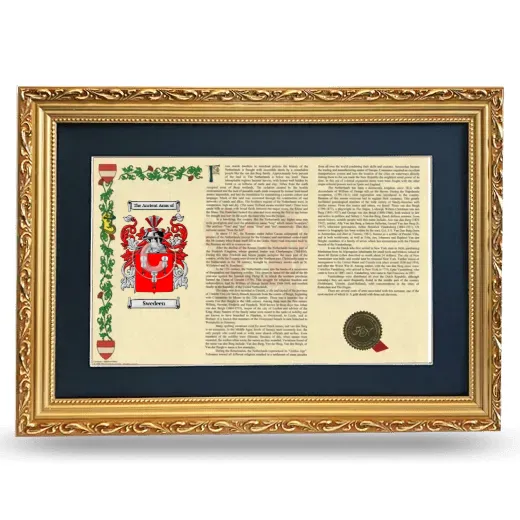 Swedeen Deluxe Armorial Landscape Framed - Gold
