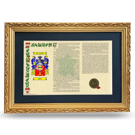 Syrat Deluxe Armorial Landscape Framed - Gold