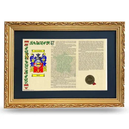 Syret Deluxe Armorial Landscape Framed - Gold
