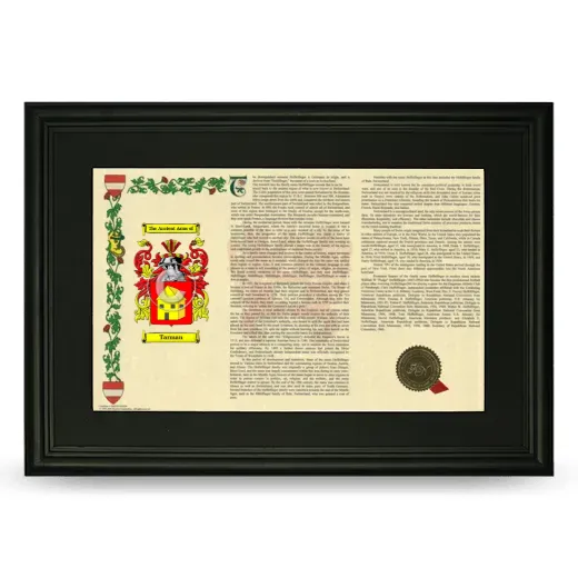 Tarman Deluxe Armorial Landscape Framed- Black