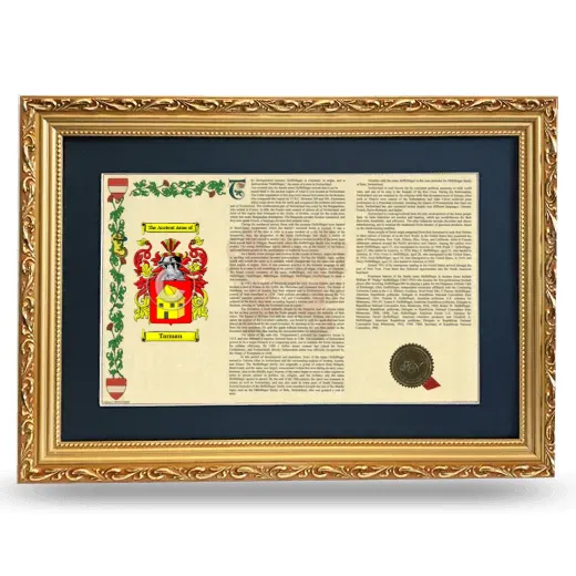 Tarman Deluxe Armorial Landscape Framed - Gold