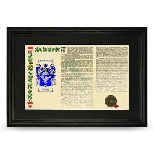 Taviano Deluxe Armorial Landscape Framed- Black