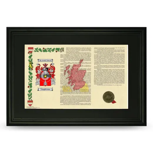 Templetume Deluxe Armorial Landscape Framed- Black